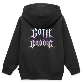 Méchant gothique ! Gothique Fille Gothique Esthétique - Sweat Premium à capuche zippé enfant bio - noir - Dos - AI Model Kid Male (0cm)
