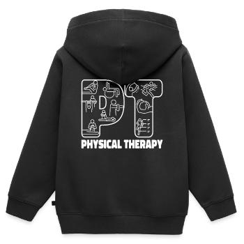 Krankengymnastik Physiotherapie - Kinder Premium Organic Zip Hoodie - Schwarz - Hinten - AI Model Kid Male (0cm)