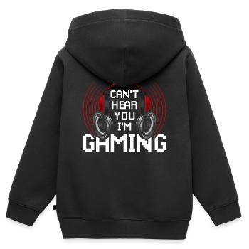 Jeux d'argent Jeux de hasard - Sweat Premium à capuche zippé enfant bio - noir - Dos - AI Model Kid Male (0cm)
