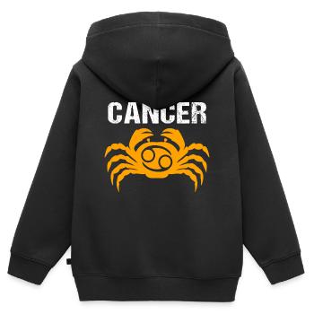 Krebs Krebs Tierkreis Horoskop - Kinder Premium Organic Zip Hoodie - Schwarz - Hinten - AI Model Kid Male (0cm)