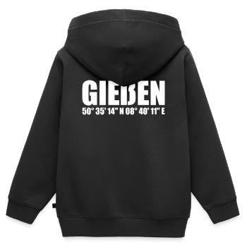 Gießen Koordinaten - Kinder Premium Organic Zip Hoodie - Schwarz - Hinten - AI Model Kid Male (0cm)