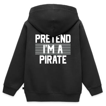 Tu so, als wäre ich ein Pirat Halloween Kostüm - Kinder Premium Organic Zip Hoodie - Schwarz - Hinten - AI Model Kid Male (0cm)