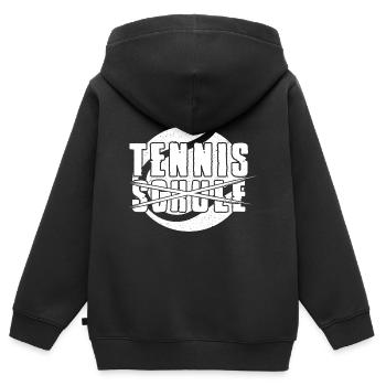 Tennis Statt Schule Tennisspieler - Kinder Premium Organic Zip Hoodie - Schwarz - Hinten - AI Model Kid Male (0cm)