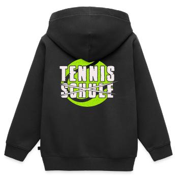 Tennis Statt Schule Tennisspieler Geschenkidee - Kinder Premium Organic Zip Hoodie - Schwarz - Hinten - AI Model Kid Male (0cm)