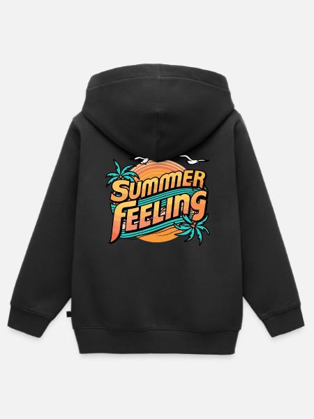 Sommer Gefühl - Kinder Premium Organic Zip Hoodie - Schwarz