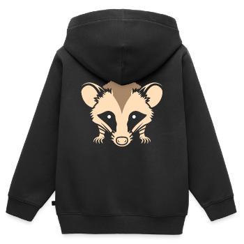 Opossum - Kinder Premium Organic Zip Hoodie - Schwarz - Hinten - AI Model Kid Male (0cm)