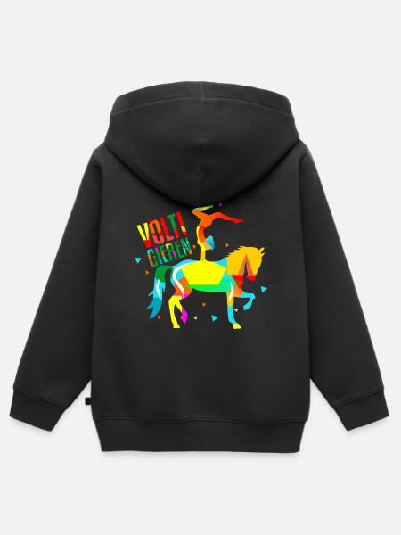 Voltigieren Pferd - Kinder Premium Organic Zip Hoodie - Schwarz