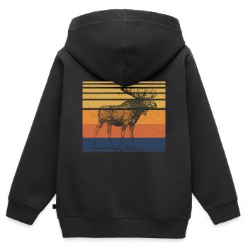 Élan - Sweat Premium à capuche zippé enfant bio - noir - Dos - AI Model Kid Male (0cm)