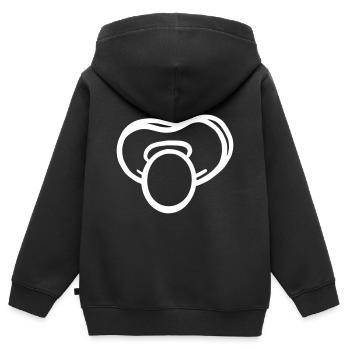 Tétine Vector - Sweat Premium à capuche zippé enfant bio - noir - Dos - AI Model Kid Male (0cm)