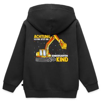 Kindergartenkind 2021 Kita Bagger Kindergarten Jun - Kinder Premium Organic Zip Hoodie - Schwarz - Hinten - AI Model Kid Male (0cm)