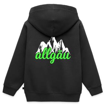 Montagnes de l’Allgäu Randonnée Escalade - Sweat Premium à capuche zippé enfant bio - noir - Dos - AI Model Kid Male (0cm)