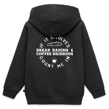 Cuisson du pain Boulangers Boulangers Cuisson du levain - Sweat Premium à capuche zippé enfant bio - noir - Dos - AI Model Kid Male (0cm)