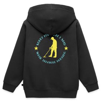 Treasure Hunter Treasure Hunt Metal Detector - Kids Premium Organic Zip-up Hoodie - black - Back - AI Model Kid Male (0cm)