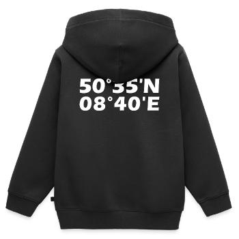 Gießen Koordinaten - Kinder Premium Organic Zip Hoodie - Schwarz - Hinten - AI Model Kid Male (0cm)