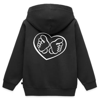 Soins des pieds avec cœur - pied - pieds - Sweat Premium à capuche zippé enfant bio - noir - Dos - AI Model Kid Male (0cm)