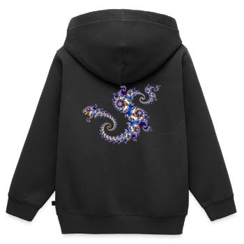 Julia Fraktal - Kinder Premium Organic Zip Hoodie - Schwarz - Hinten - AI Model Kid Male (0cm)