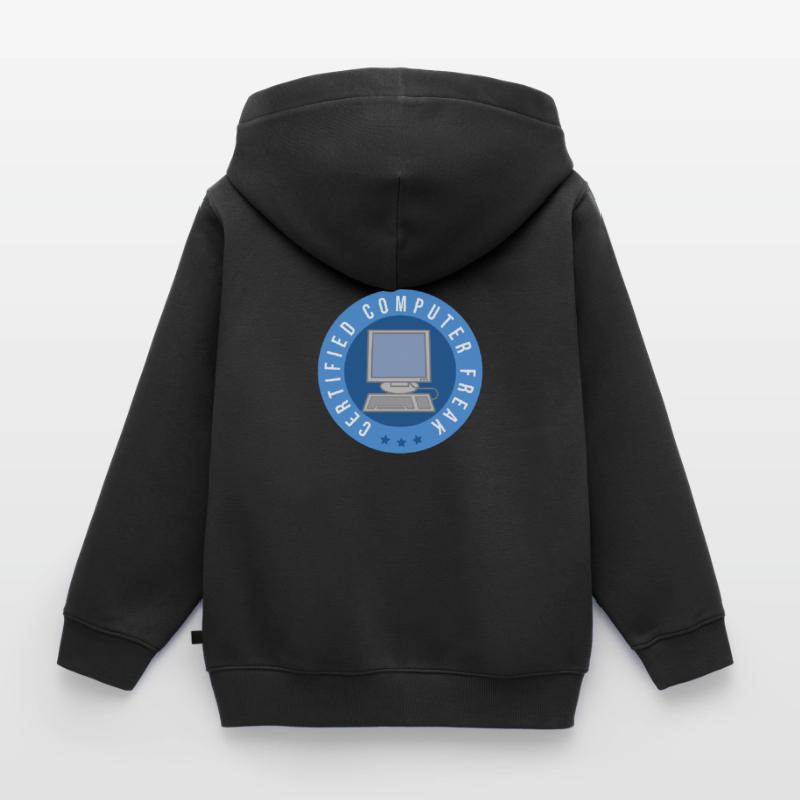 Computer certified - computer freak Kids Premium Organic Zip-up Hoodie