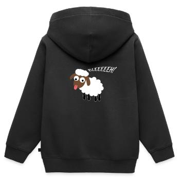 mouton - Sweat Premium à capuche zippé enfant bio - noir - Dos - AI Model Kid Male (0cm)