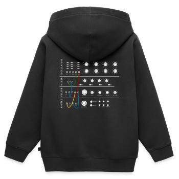 Modularer Synthesizer Analog Musikproduzent - Kinder Premium Organic Zip Hoodie - Schwarz - Hinten - AI Model Kid Male (0cm)
