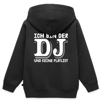 Ich bin der DJ und keine Playlist Musik Feiern - Kinder Premium Organic Zip Hoodie - Schwarz - Hinten - AI Model Kid Male (0cm)