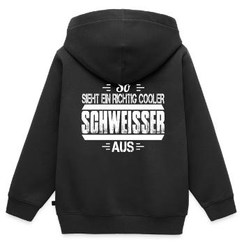 Schweißer Metallbauer Schweisser Schweißen - Kinder Premium Organic Zip Hoodie - Schwarz - Hinten - AI Model Kid Male (0cm)
