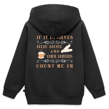 Cuisson du pain Boulangers Boulangers Cuisson du levain - Sweat Premium à capuche zippé enfant bio - noir - Dos - AI Model Kid Male (0cm)