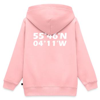 East Kilbride Koordinaten - Kinder Premium Organic Zip Hoodie - Rosa - Hinten - AI Model Kid Female (0cm)