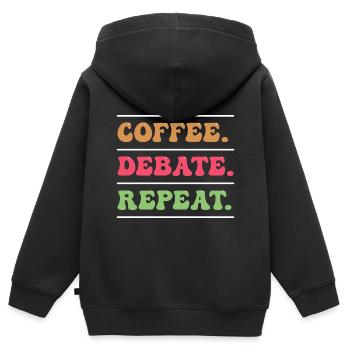 Debattieren Debatte Argumentieren - Kinder Premium Organic Zip Hoodie - Schwarz - Hinten - AI Model Kid Male (0cm)