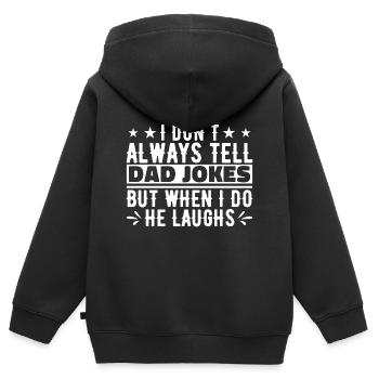 Ich erzähle Papa-Witze nicht immer - Kinder Premium Organic Zip Hoodie - Schwarz - Hinten - AI Model Kid Male (0cm)