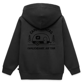 Camping Zwerg Kind Familienbande auf Tour Campen - Kinder Premium Organic Zip Hoodie - Schwarz - Hinten - AI Model Kid Male (0cm)