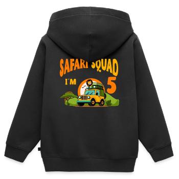 Safari Birthday Party - 5th Birthday Boy 5 Years - Kids Premium Organic Zip-up Hoodie - black - Back - AI Model Kid Male (0cm)