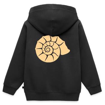 Muschel - Kinder Premium Organic Zip Hoodie - Schwarz - Hinten - AI Model Kid Male (0cm)