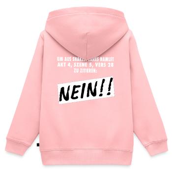 Um aus Shakespeare zu zitieren - Nein! Hamlet - Kinder Premium Organic Zip Hoodie - Rosa - Hinten - AI Model Kid Female (0cm)