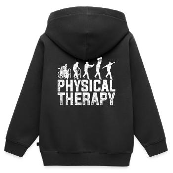 Evolution Physiotherapie - Kinder Premium Organic Zip Hoodie - Schwarz - Hinten - AI Model Kid Male (0cm)