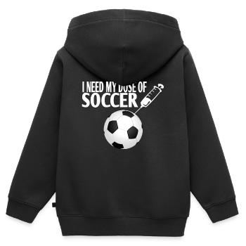 Fußball Impfung Spritze Tennis Spruch Geschenk - Kinder Premium Organic Zip Hoodie - Schwarz - Hinten - AI Model Kid Male (0cm)