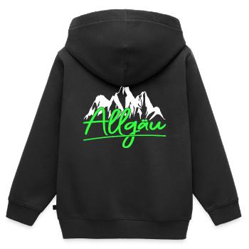 Allgäu Berge Wandern Klettern - Kinder Premium Organic Zip Hoodie - Schwarz - Hinten - AI Model Kid Male (0cm)