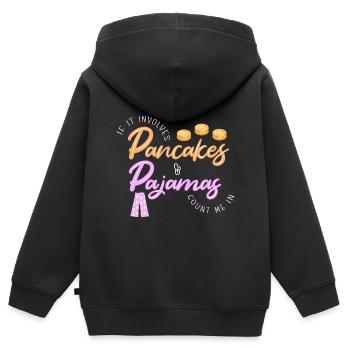Pfannkuchen - Kinder Premium Organic Zip Hoodie - Schwarz - Hinten - AI Model Kid Male (0cm)