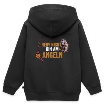 Nerv Nicht Bin Am Angeln - Kinder Premium Organic Zip Hoodie - Schwarz - Hinten - AI Model Kid Male (0cm)