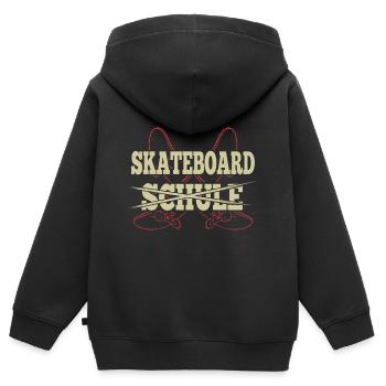 Skateboard Statt Schule Skateboarder Geschenkideen - Kinder Premium Organic Zip Hoodie - Schwarz - Hinten - AI Model Kid Male (0cm)