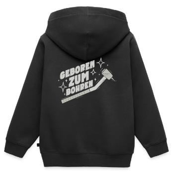 Lustiges Zahnarzt Zähne Bohrer Zahnärztin Humor - Kinder Premium Organic Zip Hoodie - Schwarz - Hinten - AI Model Kid Male (0cm)