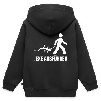 .EXE ausführen - Admin - Kinder Premium Organic Zip Hoodie - Schwarz - Hinten - AI Model Kid Male (0cm)