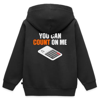 Calculatrice - Sweat Premium à capuche zippé enfant bio - noir - Dos - AI Model Kid Male (0cm)