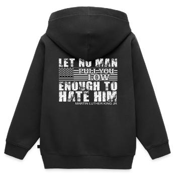 MARTIN LUTHER KÖNIG - Kinder Premium Organic Zip Hoodie - Schwarz - Hinten - AI Model Kid Male (0cm)