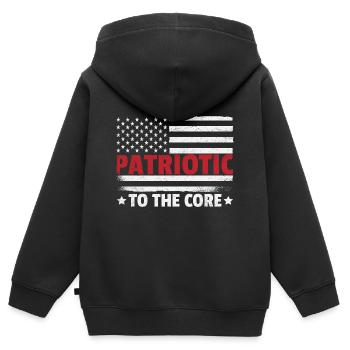 American Flag Patriotism - Kids Premium Organic Zip-up Hoodie - black - Back - AI Model Kid Male (0cm)