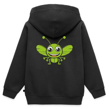 Sauterelle - Sweat Premium à capuche zippé enfant bio - noir - Dos - AI Model Kid Male (0cm)
