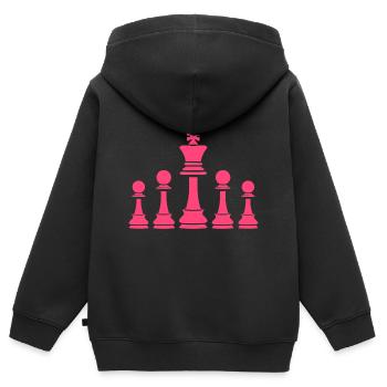 Jeux échecs - Sweat Premium à capuche zippé enfant bio - noir - Dos - AI Model Kid Male (0cm)