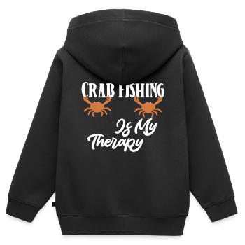 Pêche au crabe Crabe Pêcheurs de crabe - Sweat Premium à capuche zippé enfant bio - noir - Dos - AI Model Kid Male (0cm)