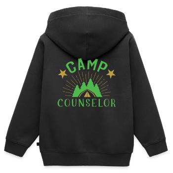Zeltlager Leiter Sommercamp - Kinder Premium Organic Zip Hoodie - Schwarz - Hinten - AI Model Kid Male (0cm)