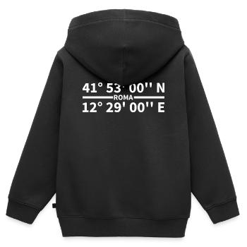 Roma Coordinates - Kids Premium Organic Zip-up Hoodie - black - Back - AI Model Kid Male (0cm)