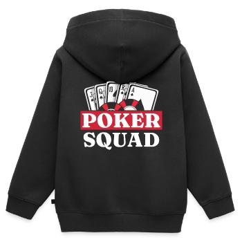 Poker Pokerspielern Pokern - Kinder Premium Organic Zip Hoodie - Schwarz - Hinten - AI Model Kid Male (0cm)